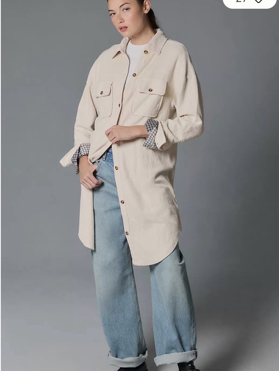 Pilcro Jackets & Blazers - Pilcro Long-Sleeve Corduroy Duster Shacket - Size XS